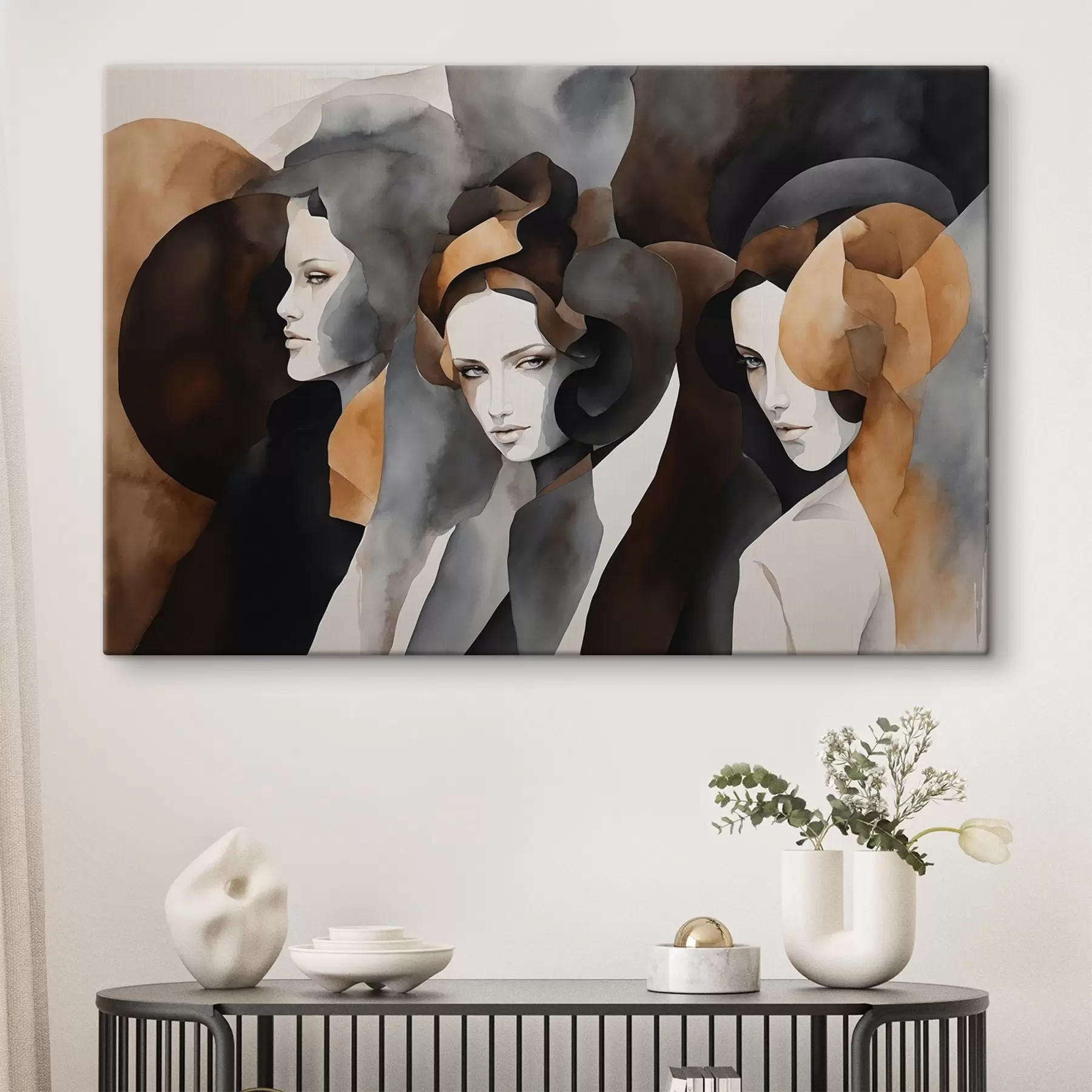 carta da parati Pittura astratta con volti di donna nr. s44060