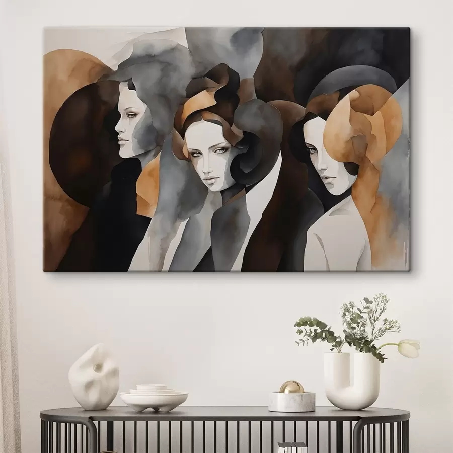 carta da parati Pittura astratta con volti di donna nr. s44060