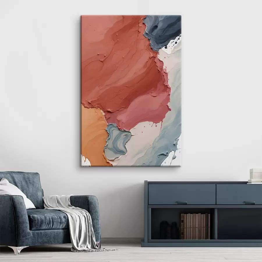 carta da parati Pittura ad olio astratta con colori rossi, gialli e blu nr. s44068