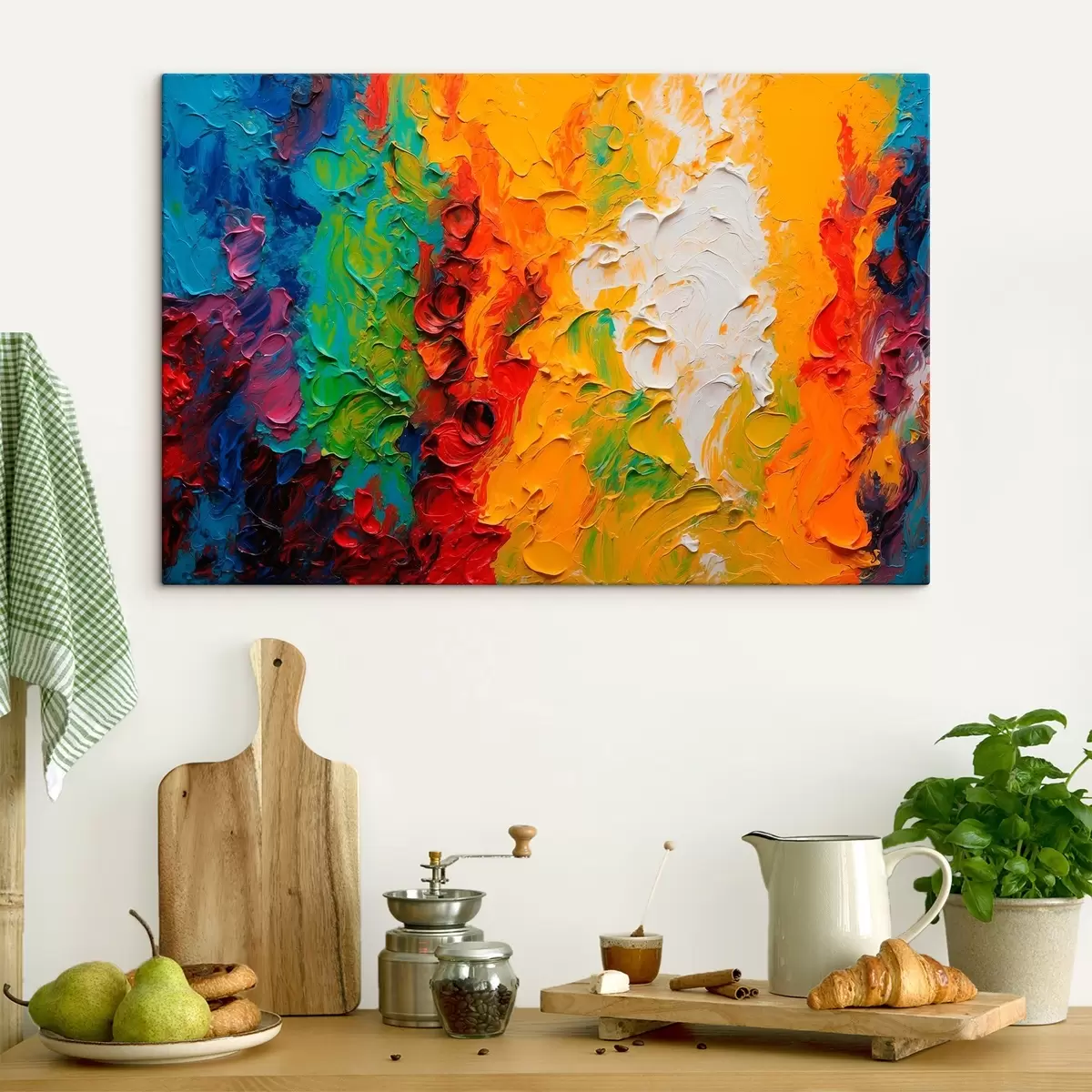 carta da parati Pittura ad olio astratta con i colori dell'arcobaleno nr. s44073