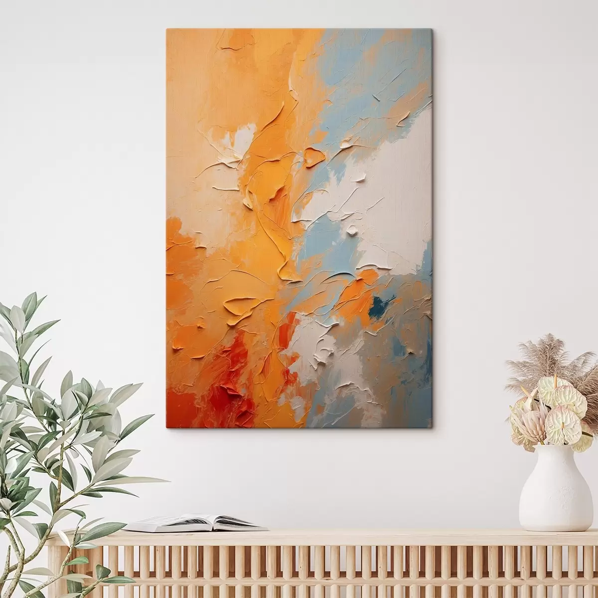 carta da parati Pittura ad olio astratta con colori gialli e blu nr. s44077