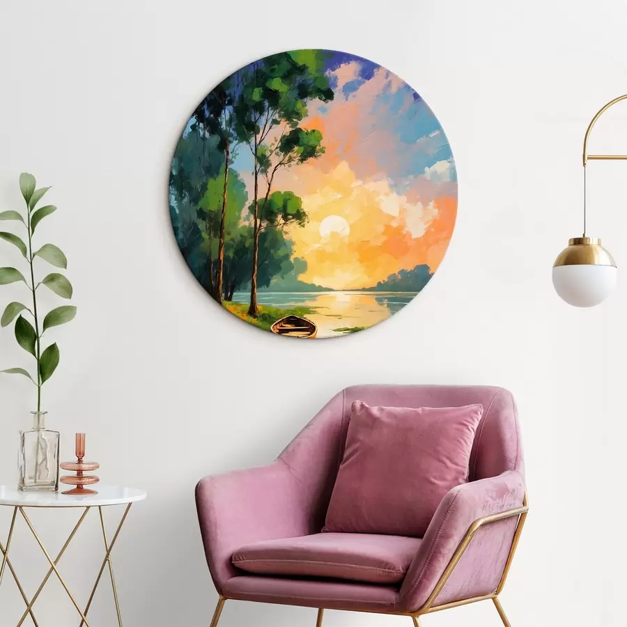 carta da parati Barca vicino a un'isola in stile pittura acrilica nr. r44065