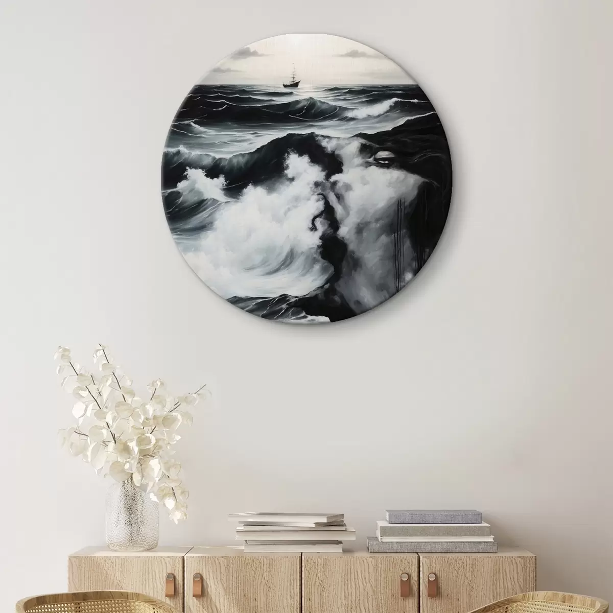 Quadri rotondi Mare in tempesta r44071