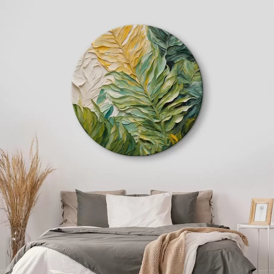 carta da parati Foglie tropicali in stile pittura ad olio nr. r44088