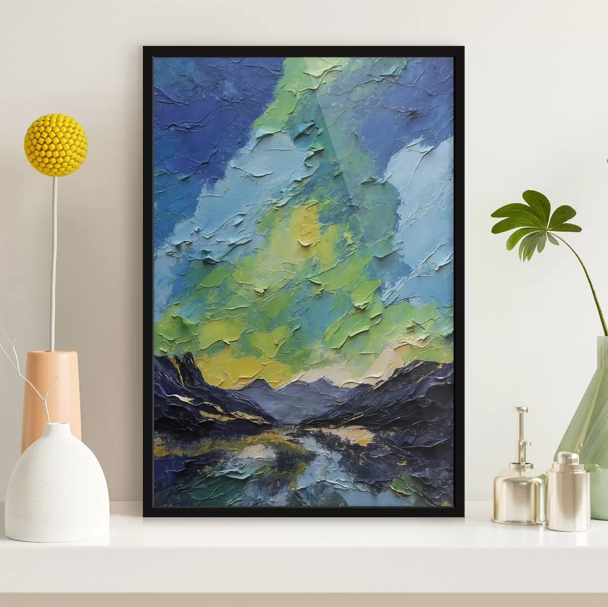 Poster Montagne astratte in stile pittura ad olio f44062
