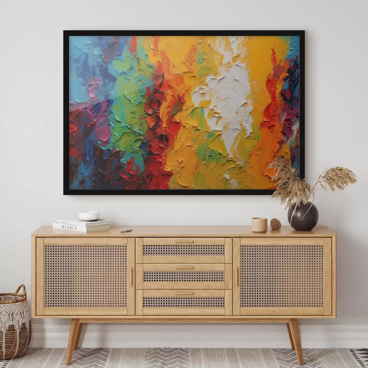 Poster Pittura ad olio astratta con i colori dell'arcobaleno f44073