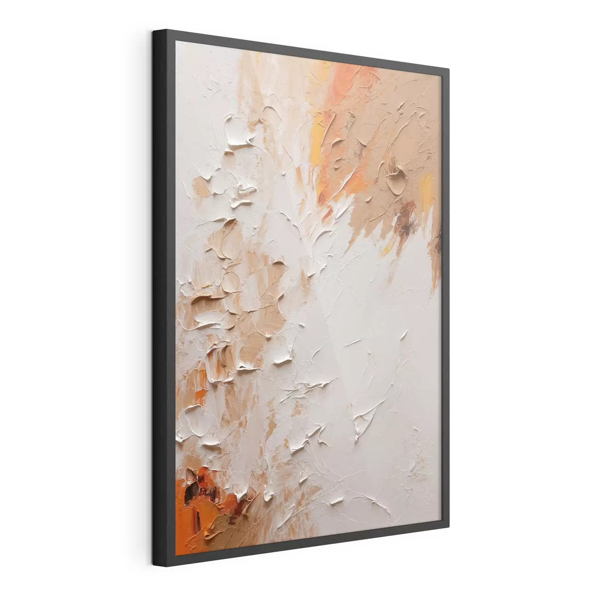 Poster Pittura ad olio astratta con colori bianchi e marroni f44076
