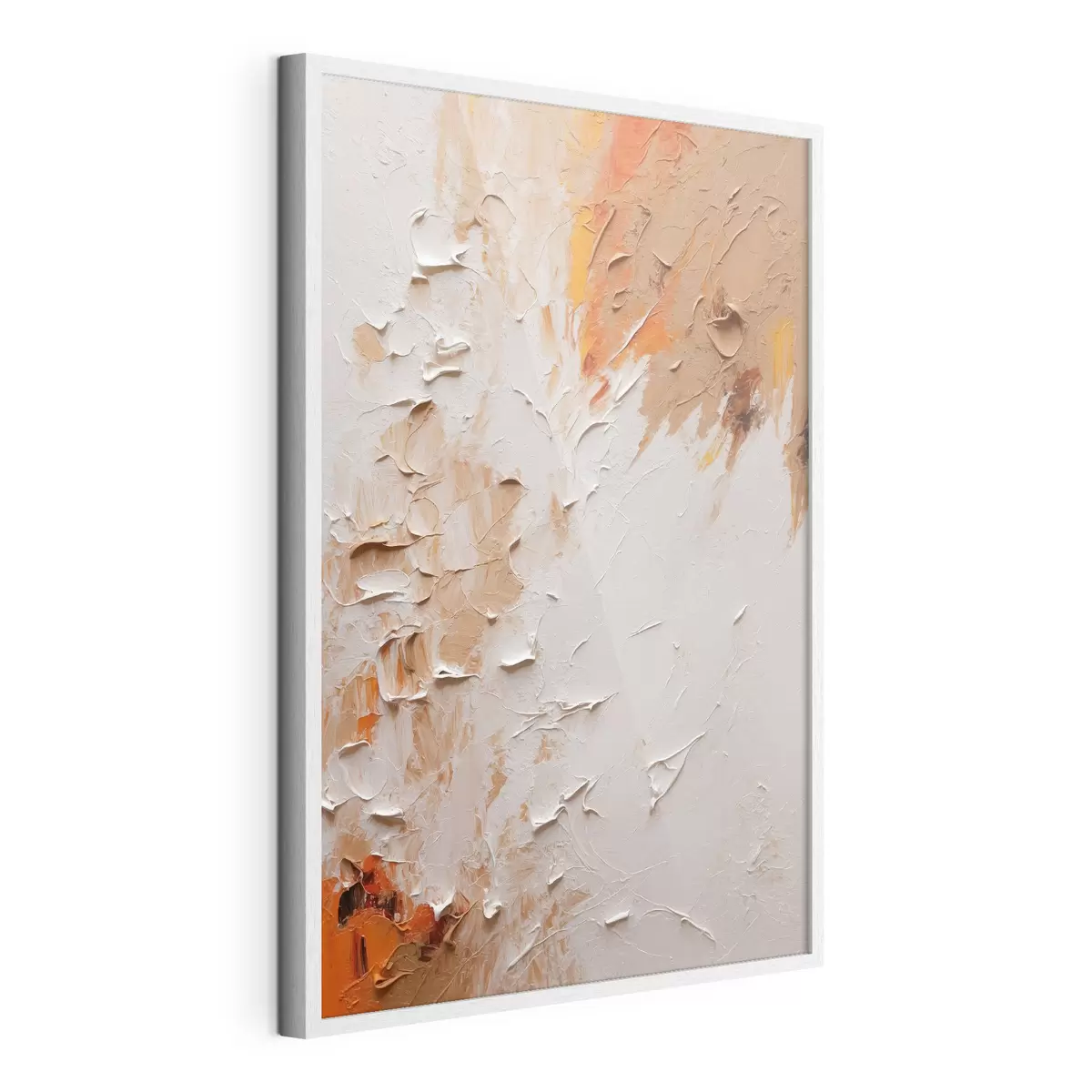 Poster Pittura ad olio astratta con colori bianchi e marroni f44076