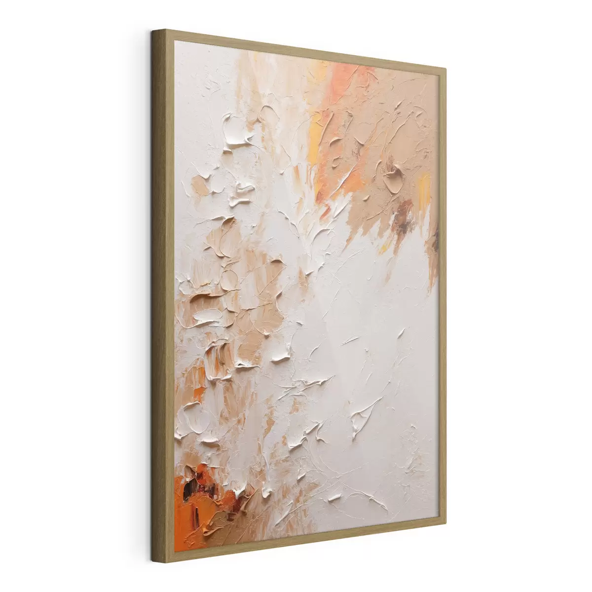 Poster Pittura ad olio astratta con colori bianchi e marroni f44076