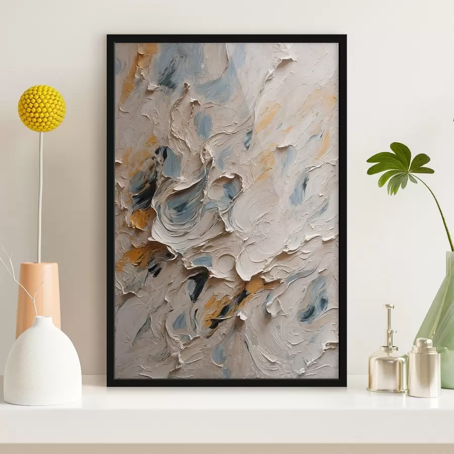 carta da parati Pittura ad olio astratta con colori bianchi e blu nr. f44078