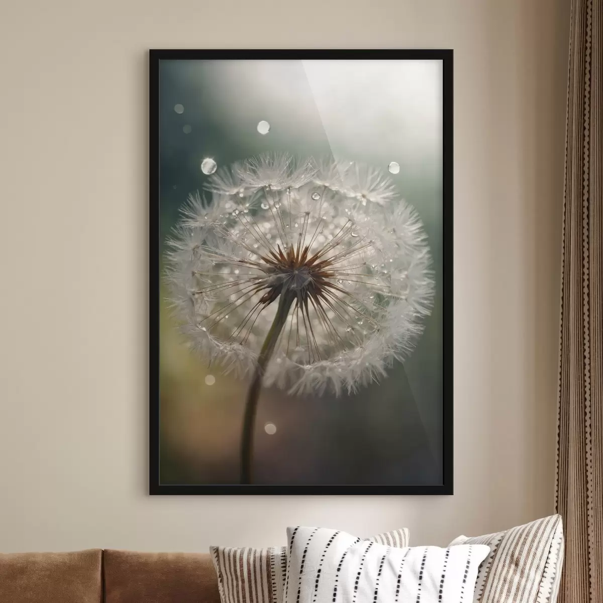 Poster Dente di leone su sfondo sfocato f44097