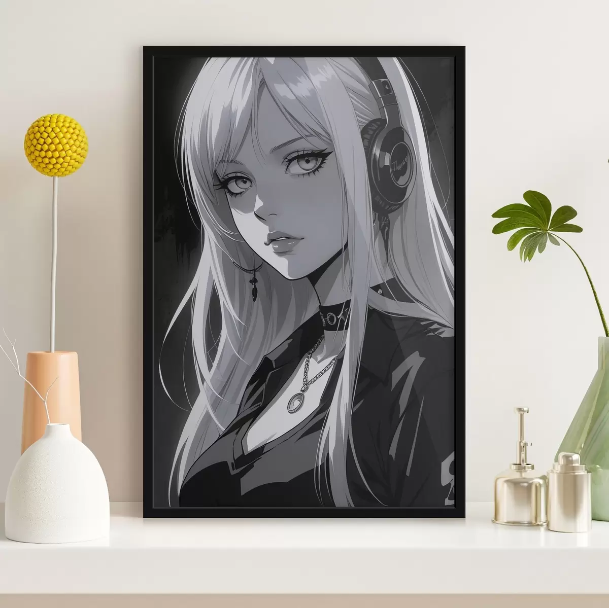 Poster Poster con ragazza in cuffia f44102