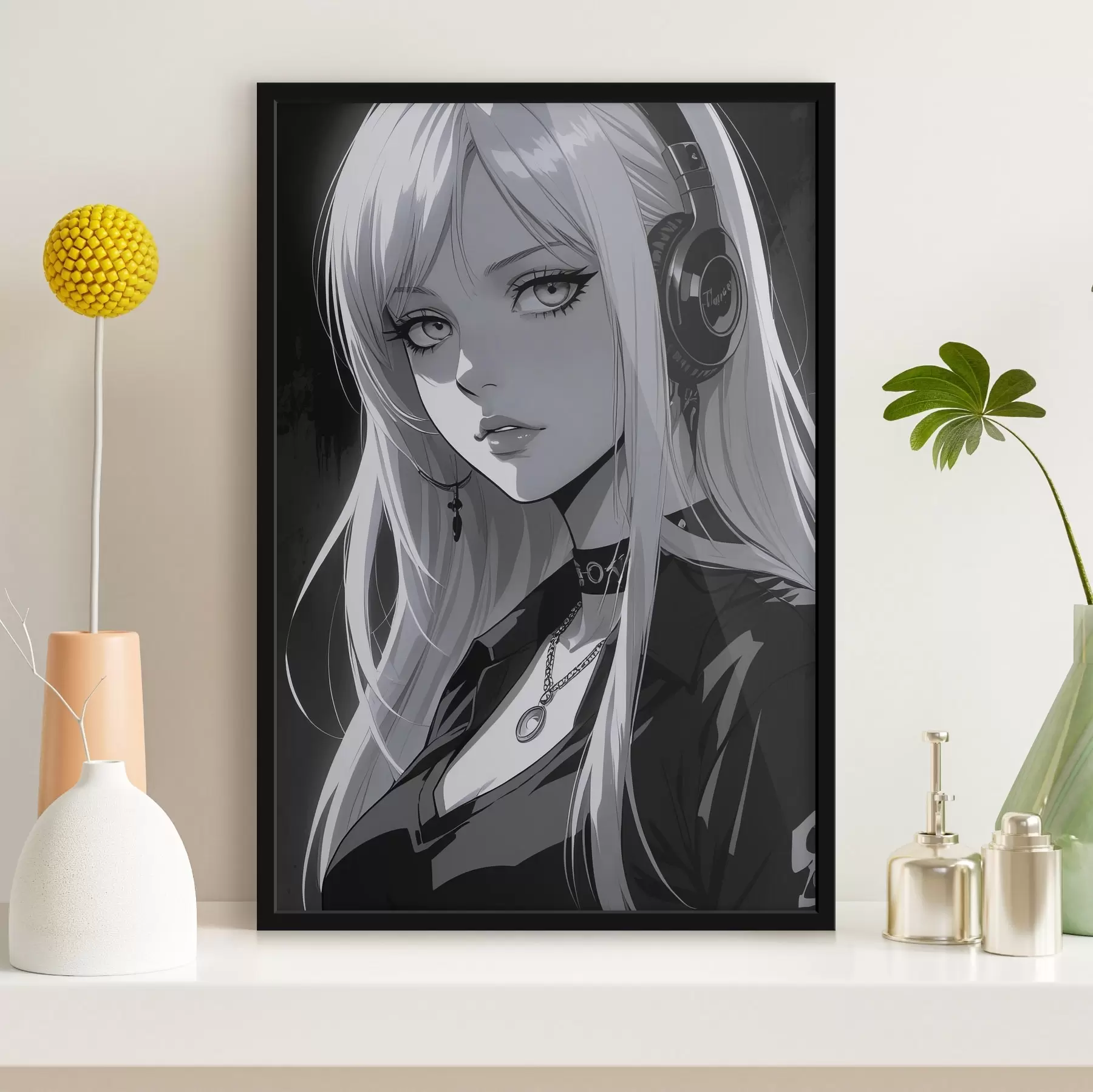 carta da parati Poster con ragazza in cuffia nr. f44102