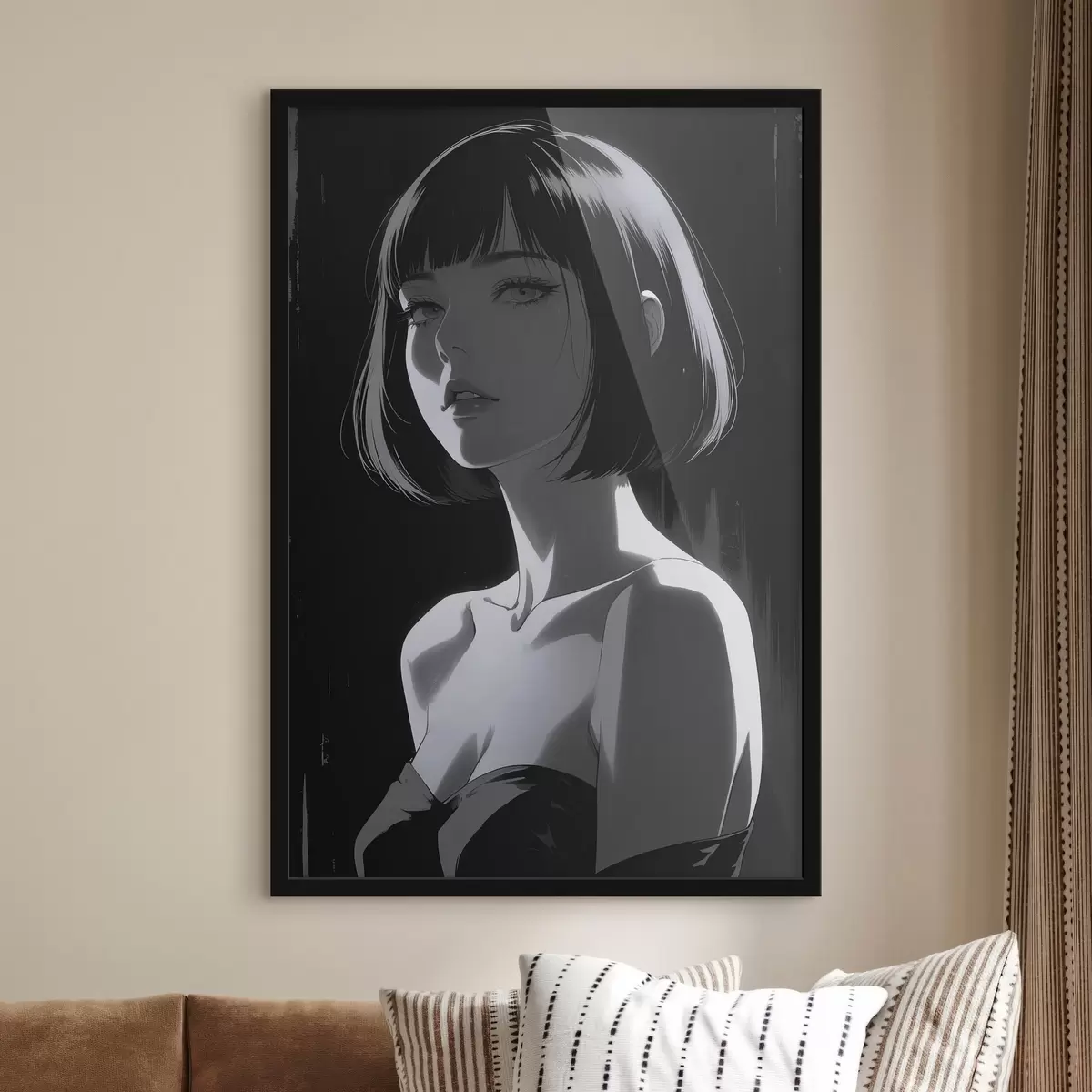 Poster Poster con ragazza su sfondo nero f44103