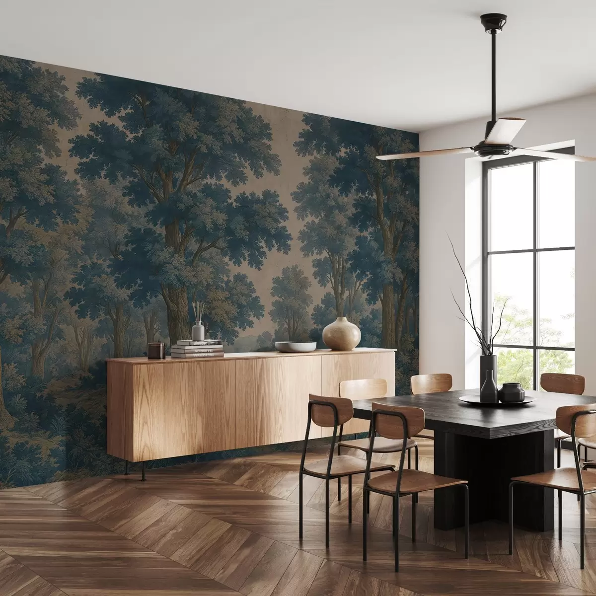 carta da parati Immagine moderna di una foresta in stile grunge nr. w03822