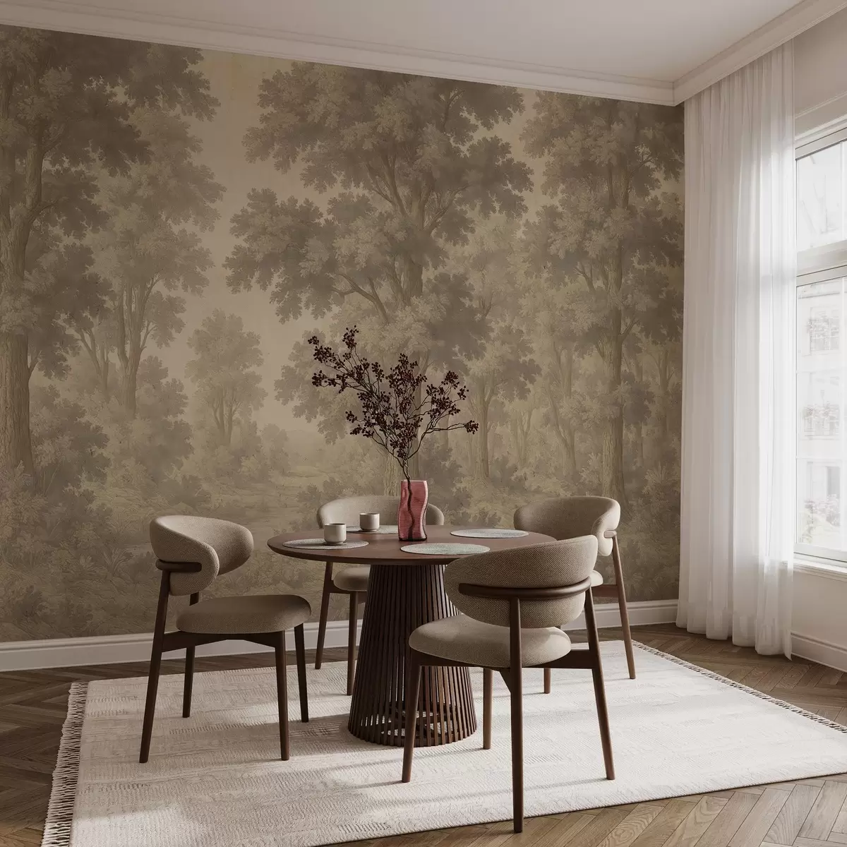 carta da parati Immagine moderna di una foresta in stile grunge nr. w03822v2