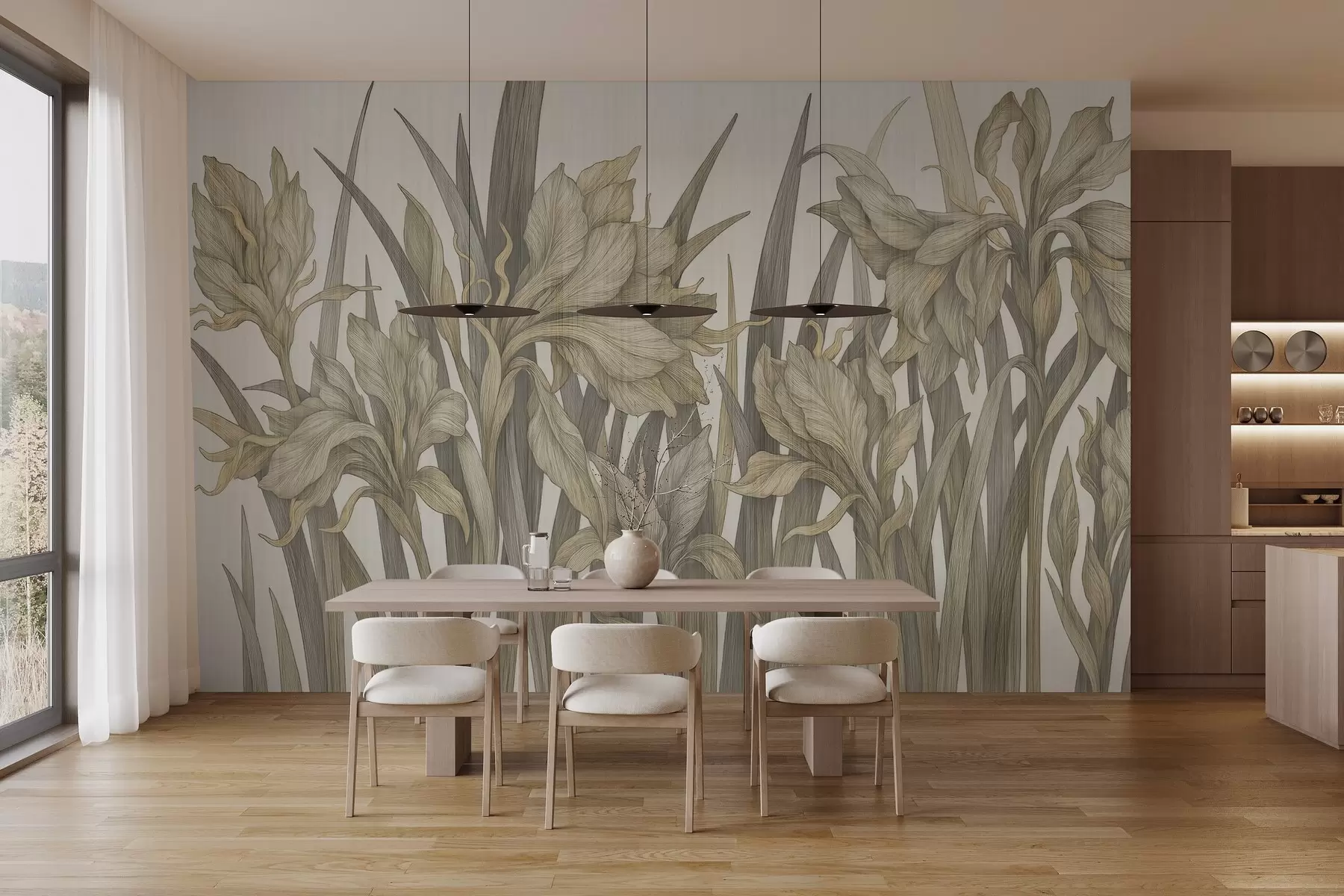 carta da parati Eleganti fiori stilizzati nr. w03829v1