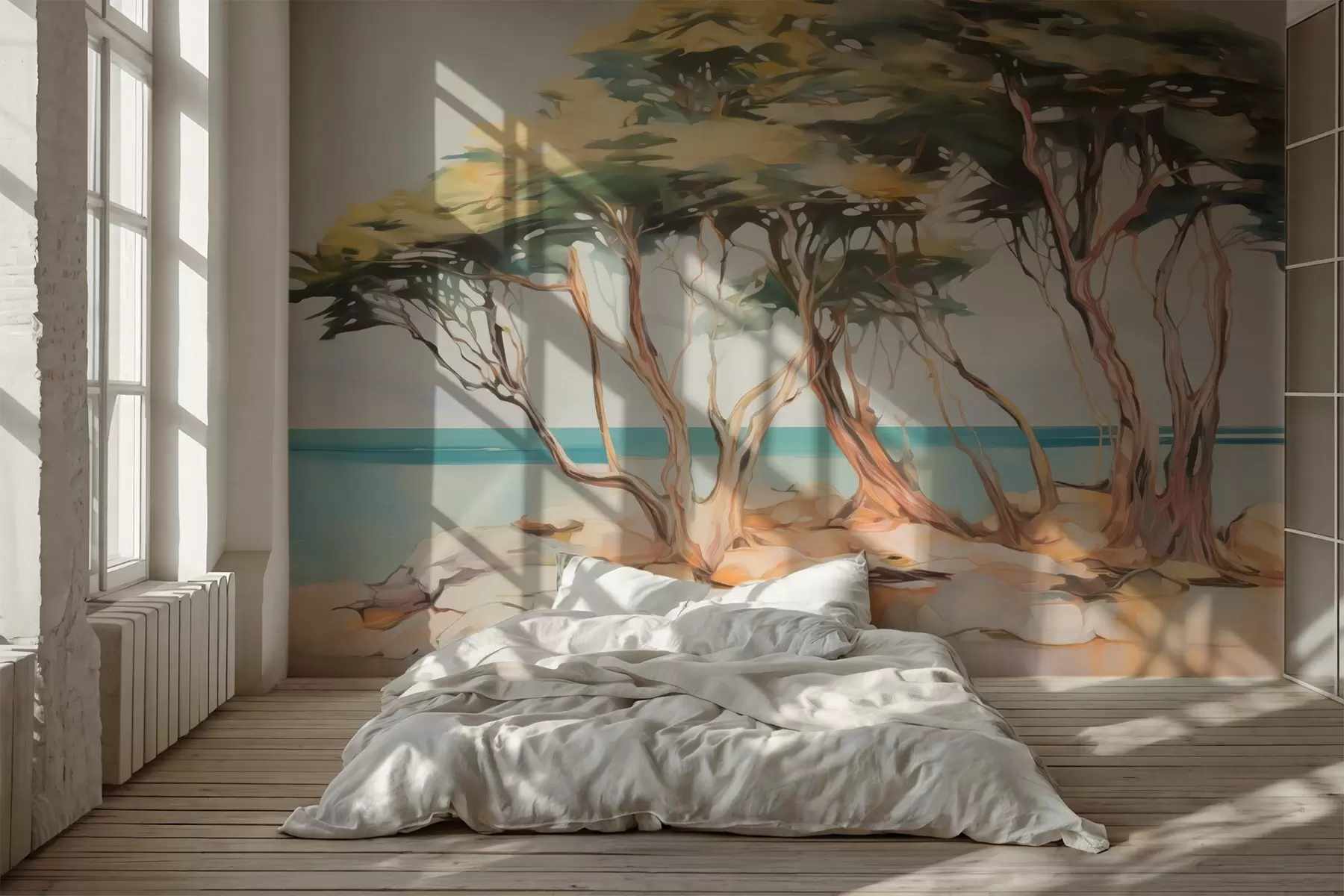 Carta da parati nature Alberi in riva al mare 