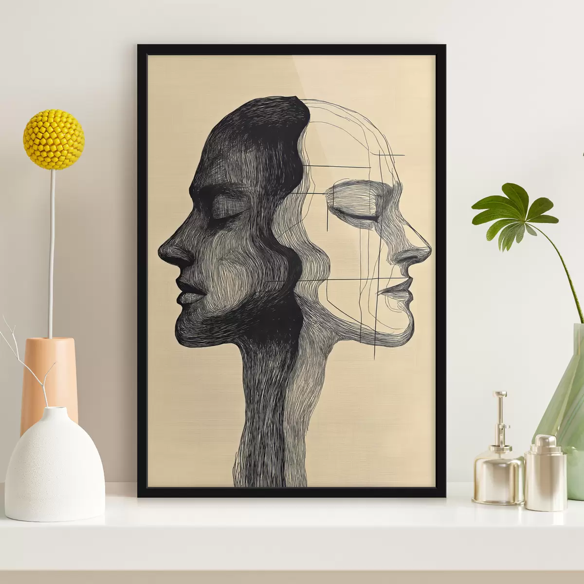 Poster L'aurora boreale sulle montagne f44175