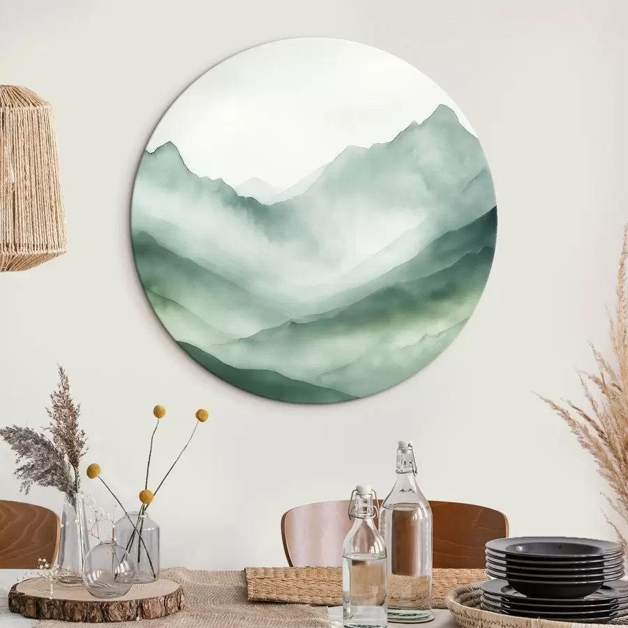 carta da parati Montagne in tonalità verde nr. r44168