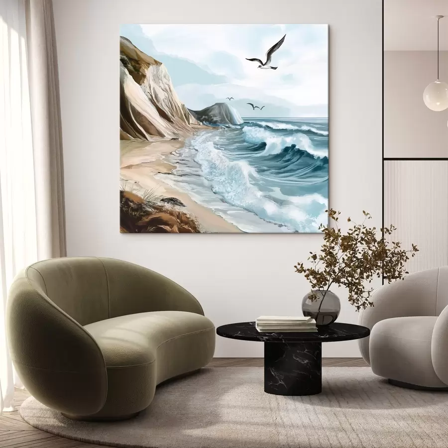 carta da parati Spiaggia sabbiosa e uccelli nr. s44222