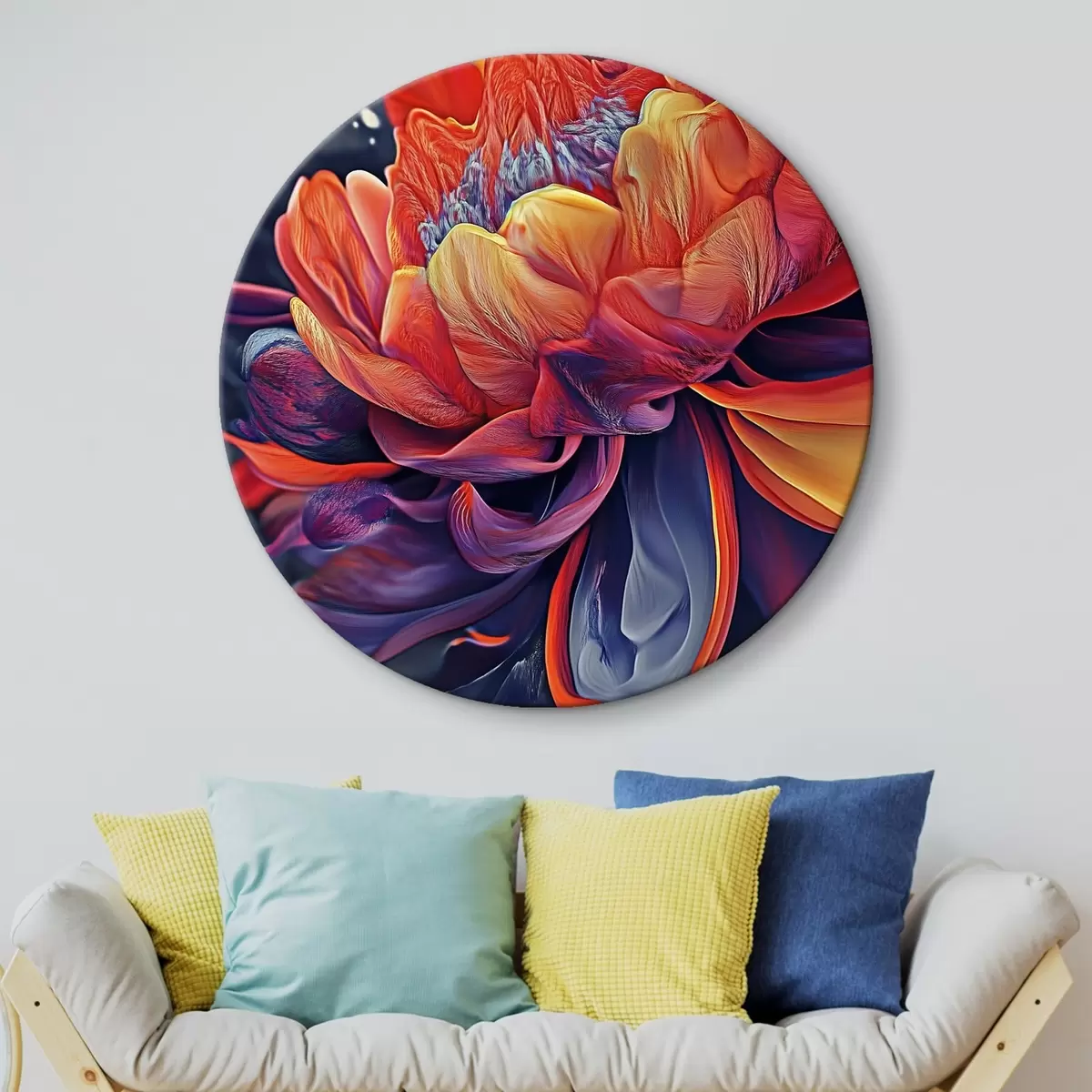 Quadri rotondi Grande fiore luminoso r44214