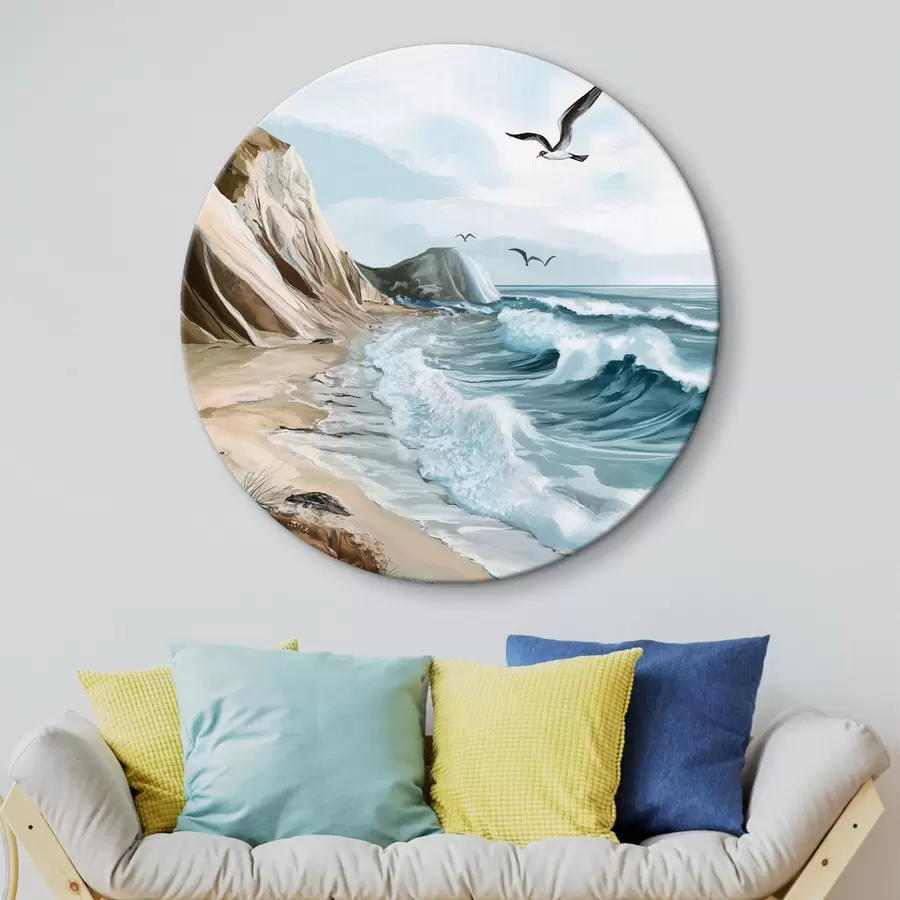 carta da parati Spiaggia sabbiosa e uccelli nr. r44222