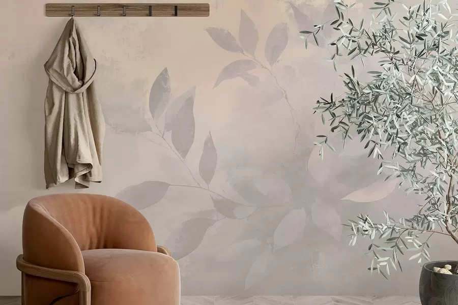 carta da parati Bellissimi rami d'albero, colori beige tenui, astrazione  nr. w03882