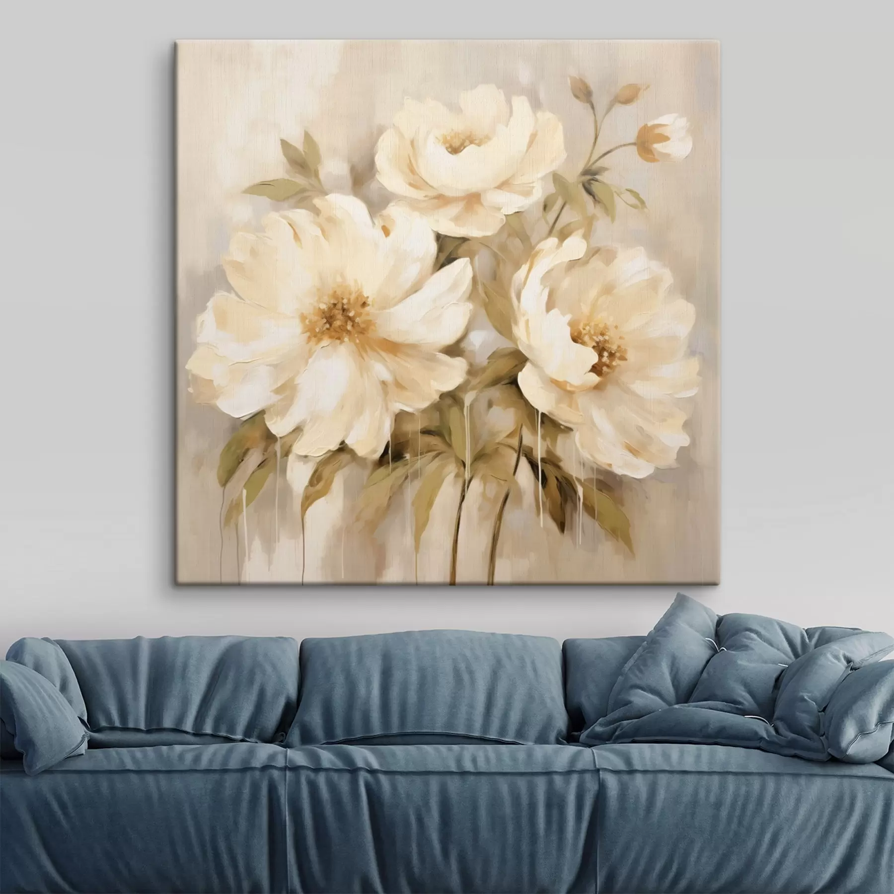 Quadro Composizione floreale con petali bianchi nr. s44043