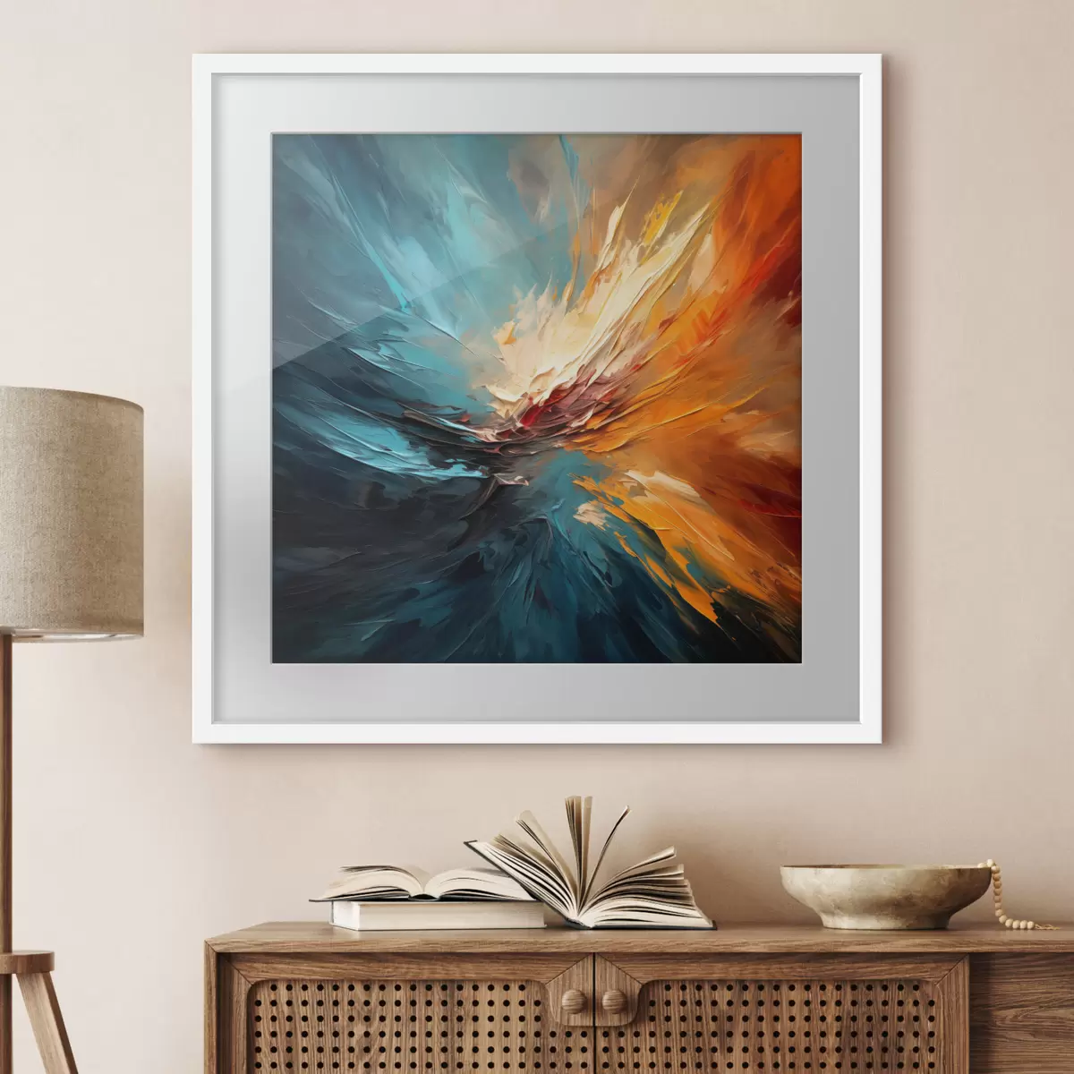 Poster Vortice astratto di colori f44042