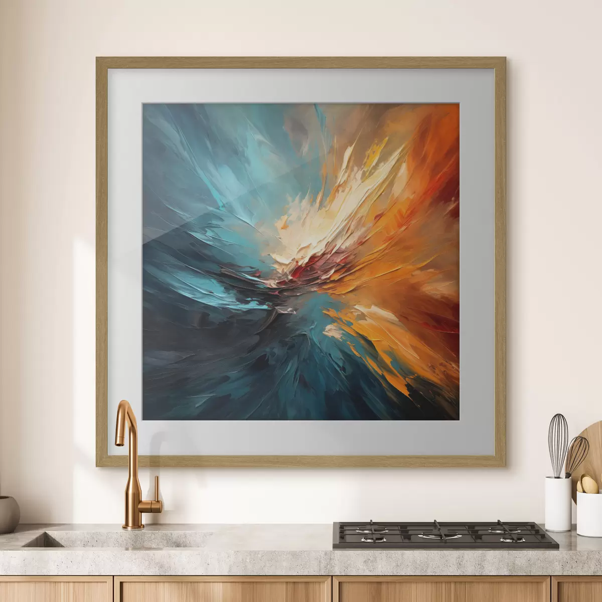 Poster Vortice astratto di colori f44042
