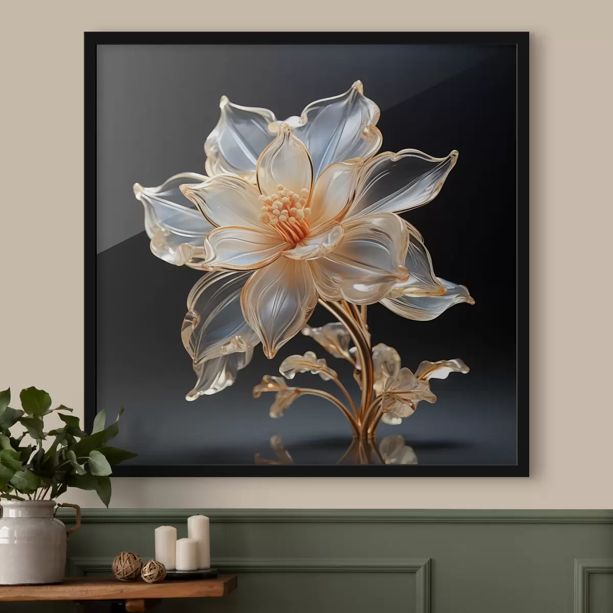 Poster Squisito fiore trasparente in stile minimalista f44251