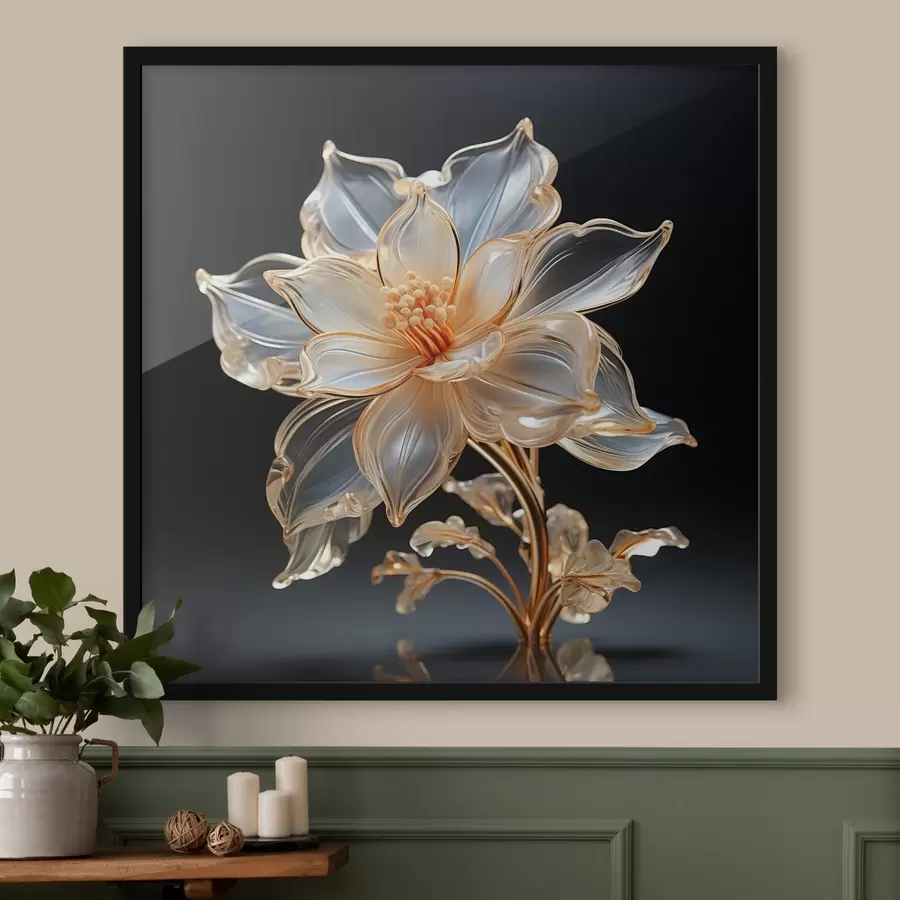 carta da parati Squisito fiore trasparente in stile minimalista nr. f44251