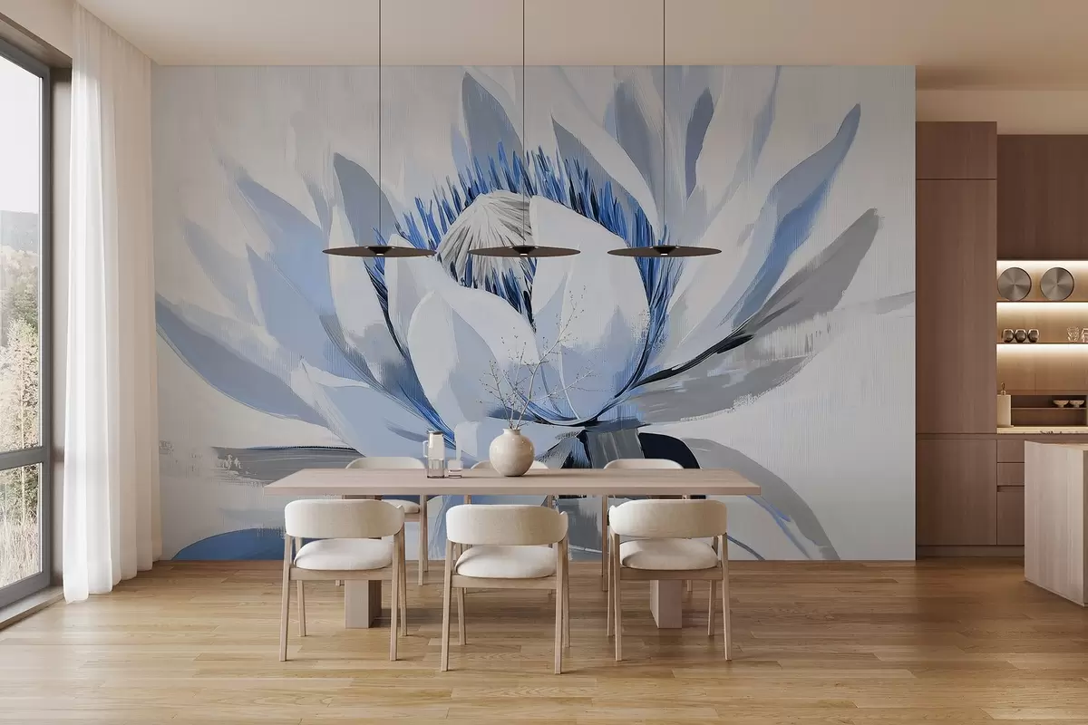 carta da parati Grande fiore astratto in acrilico nr. w09066v1