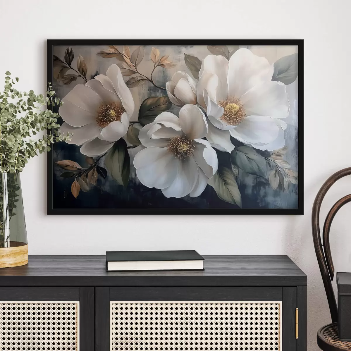 Poster Grandi fiori su sfondo vintage f44260