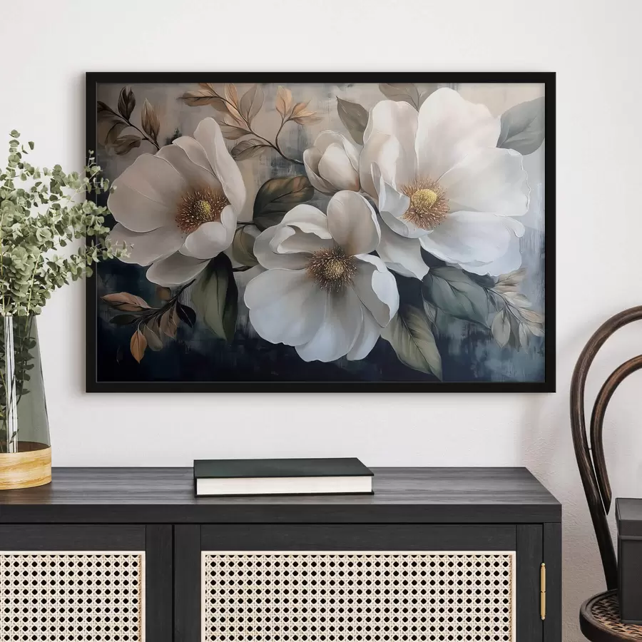 carta da parati Grandi fiori su sfondo vintage nr. f44260