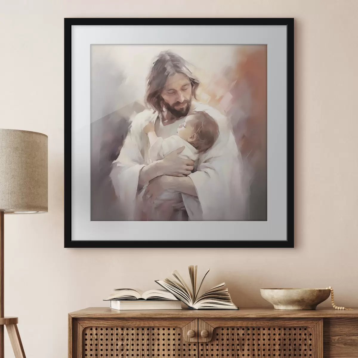 Poster Gesù con un bambino f44283