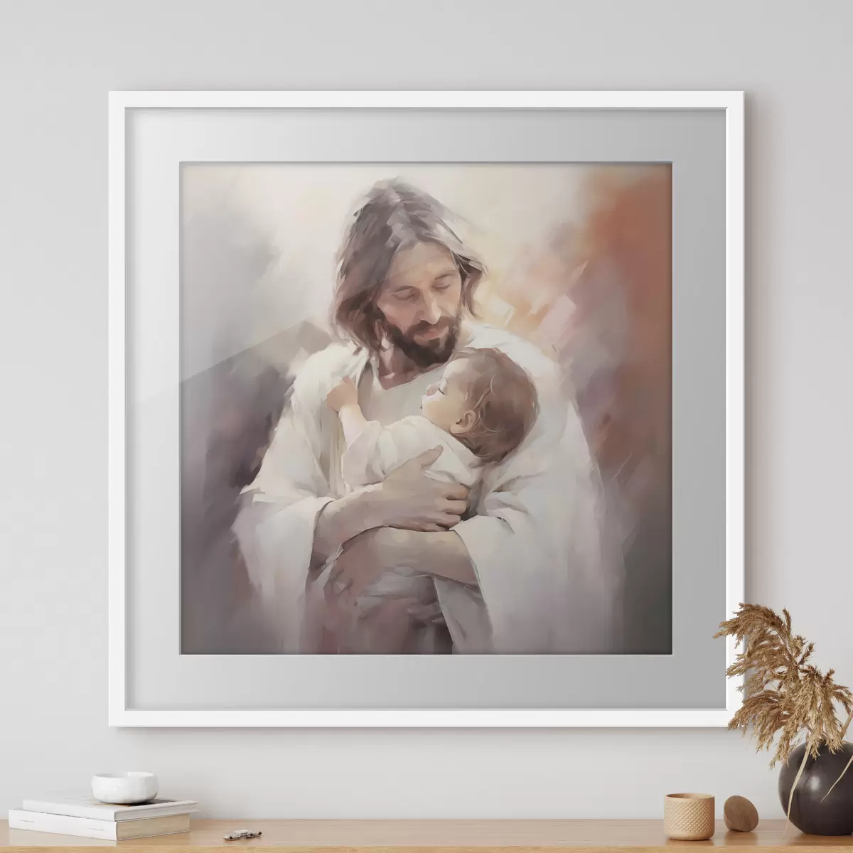 Poster Gesù con un bambino f44283
