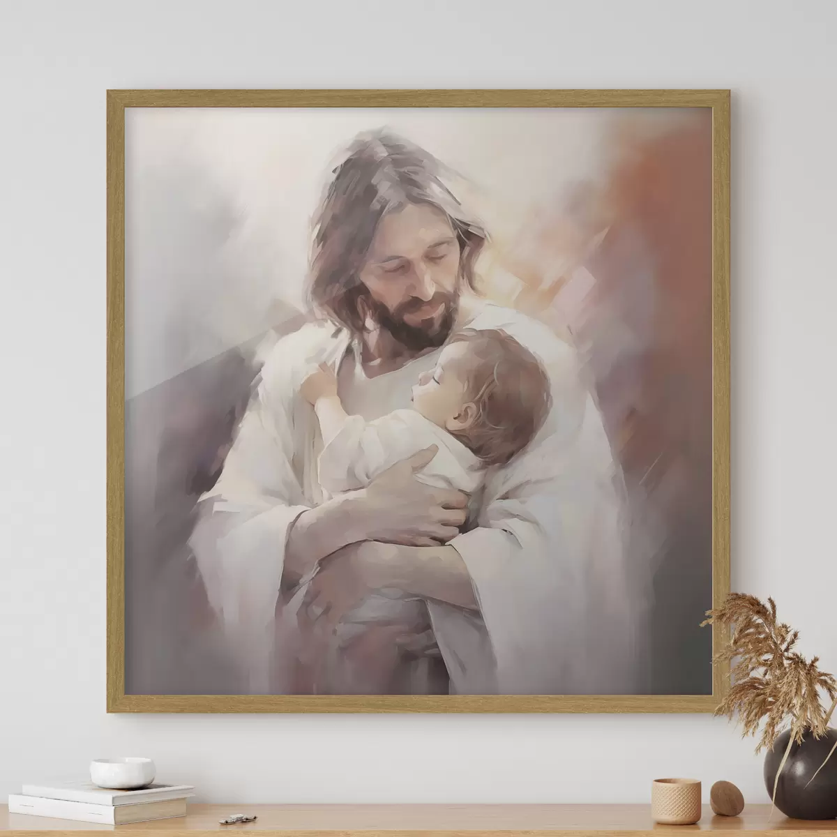 Poster Gesù con un bambino f44283