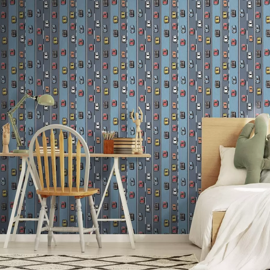 carta da parati Auto retrò su strada nello stile degli anni '60 nr. a00118v1