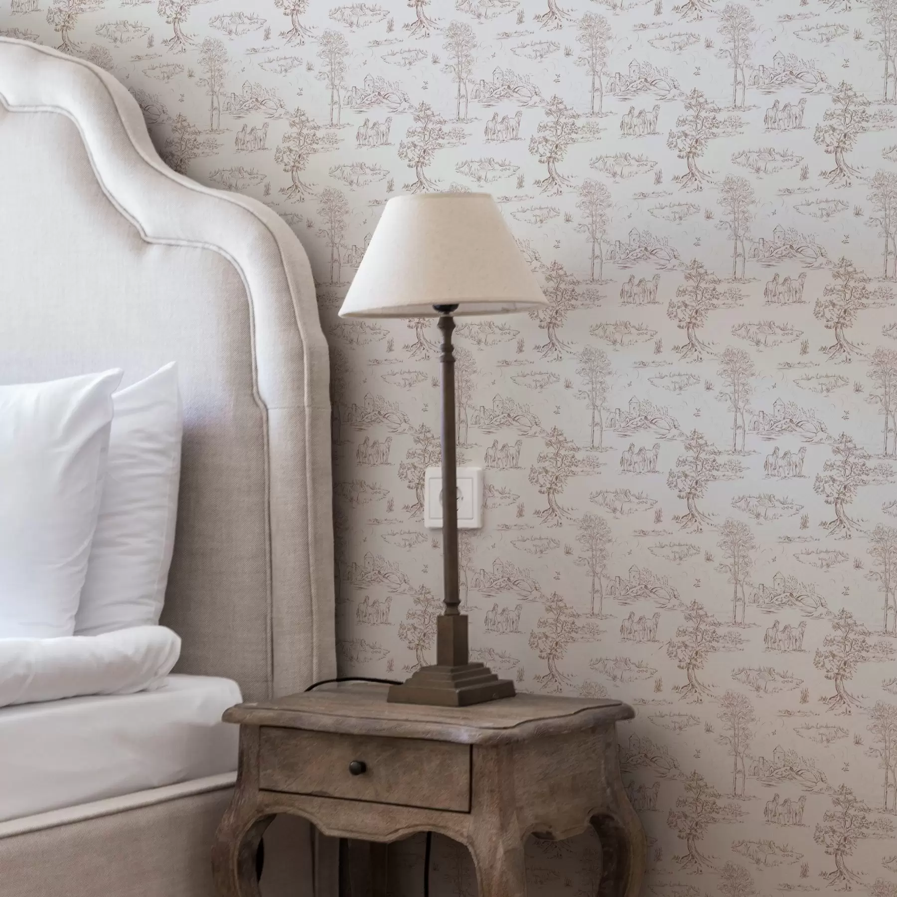 carta da parati Paesaggio rurale con castello e cavalli nr. a00133