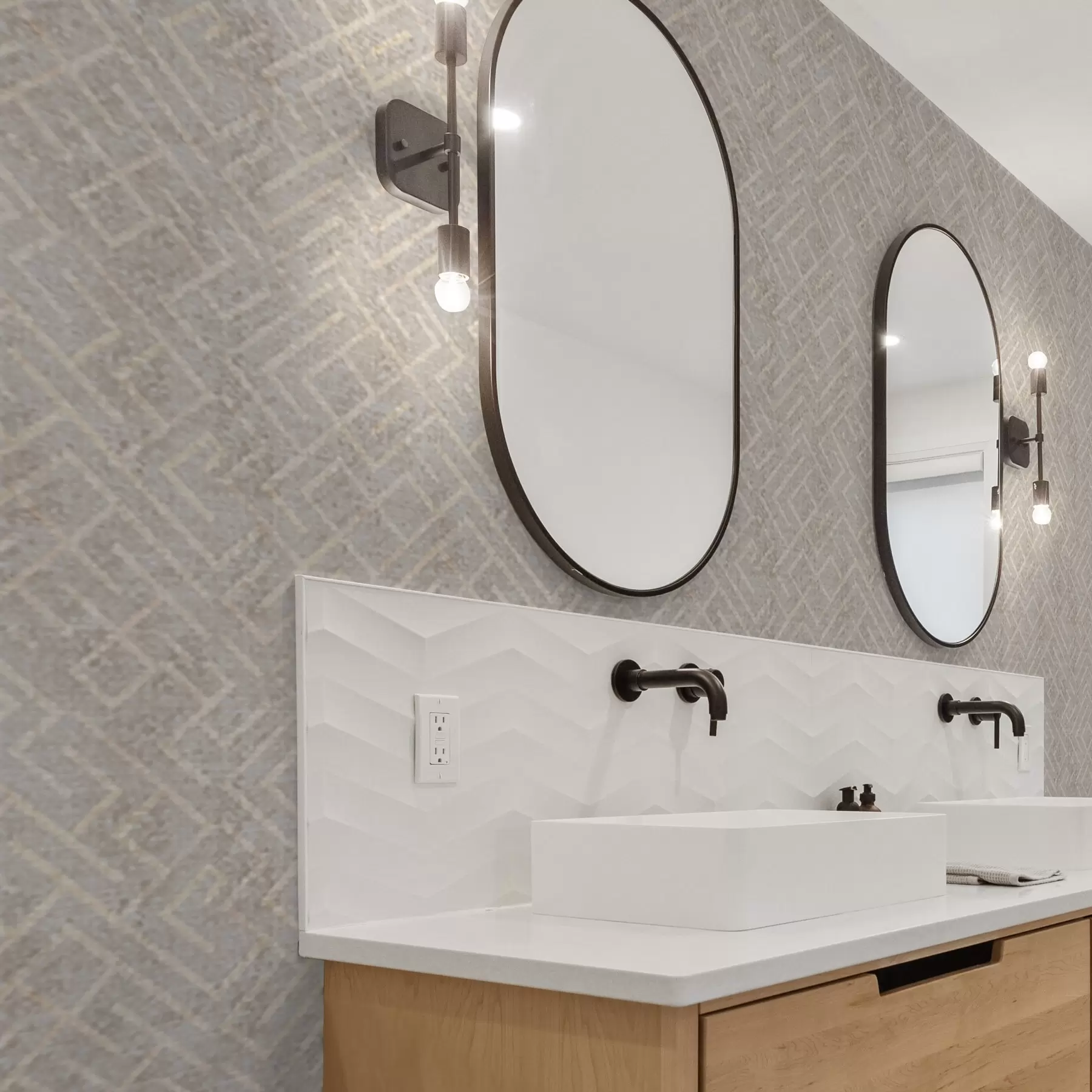 carta da parati Motivo retrò su sfondo grigio e beige nr. a00142