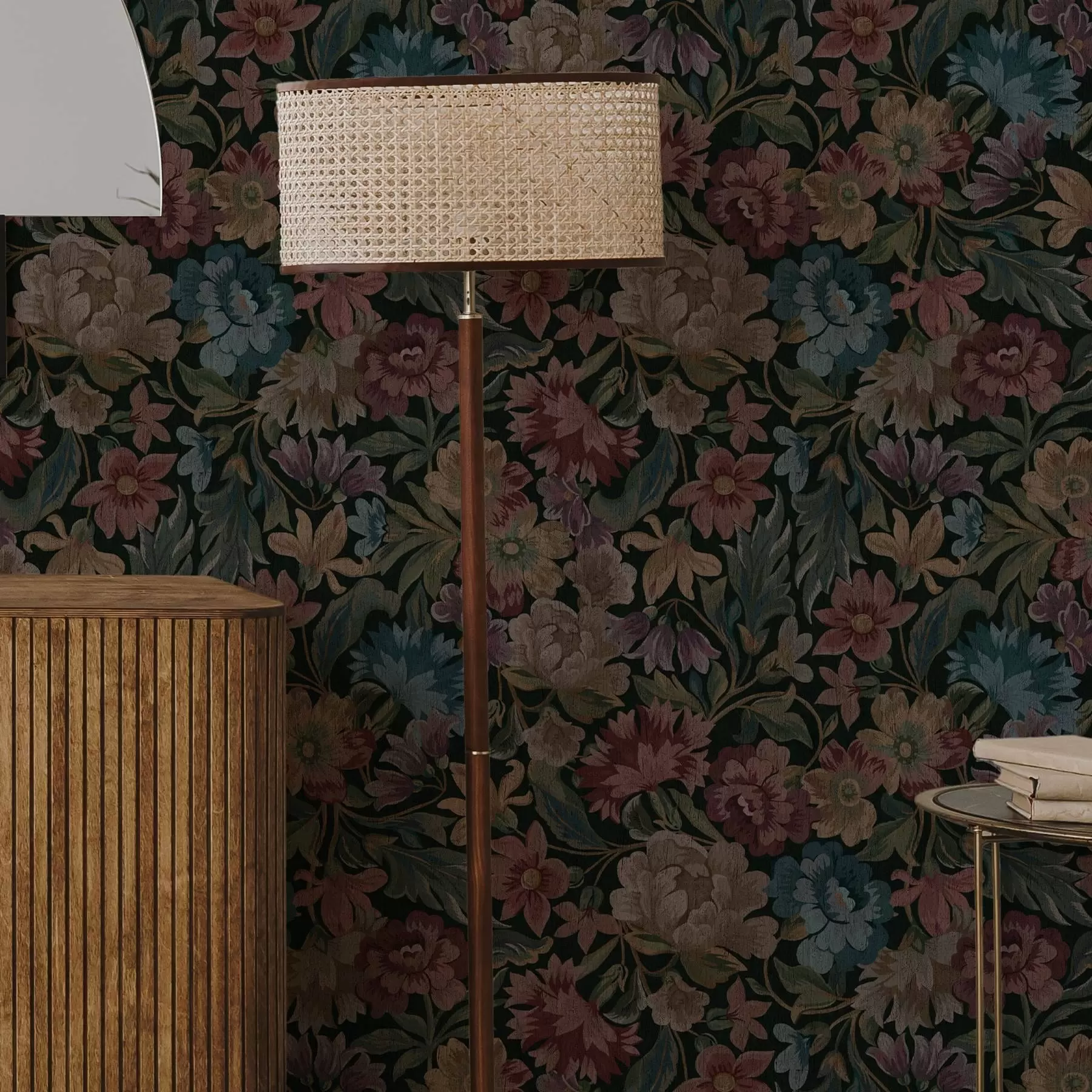 carta da parati Struttura ad arazzo con fiori colorati nr. a00146