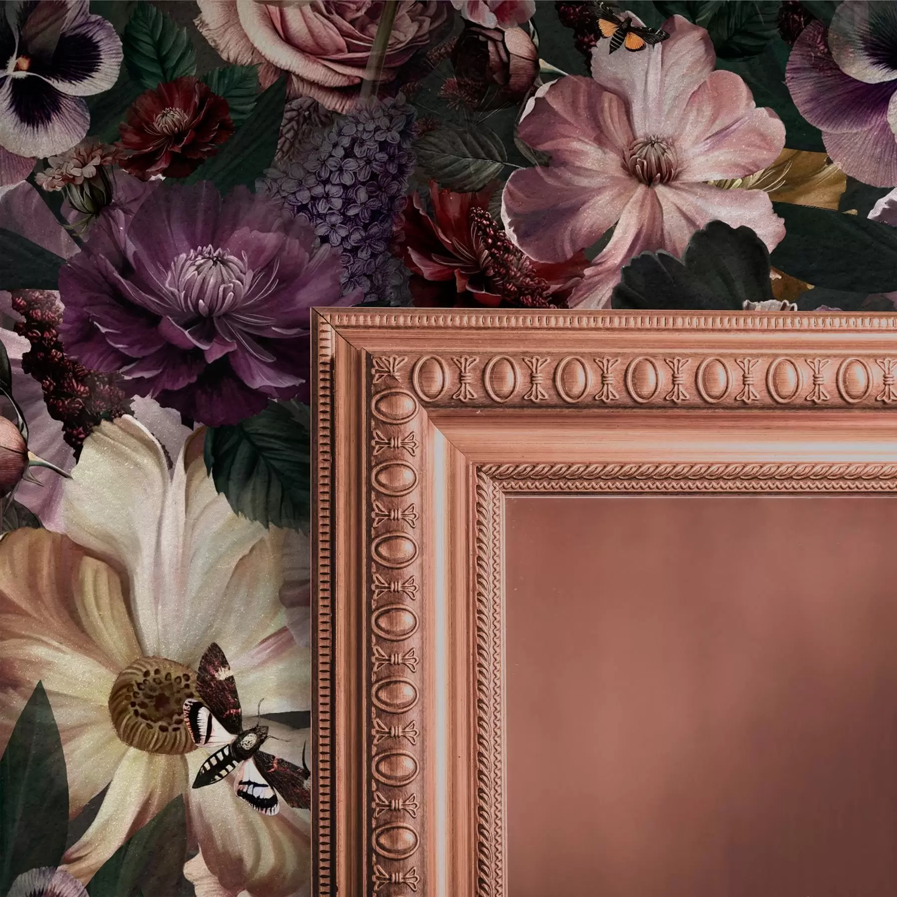 carta da parati Stampa artistica floreale in colori scuri nr. a00147