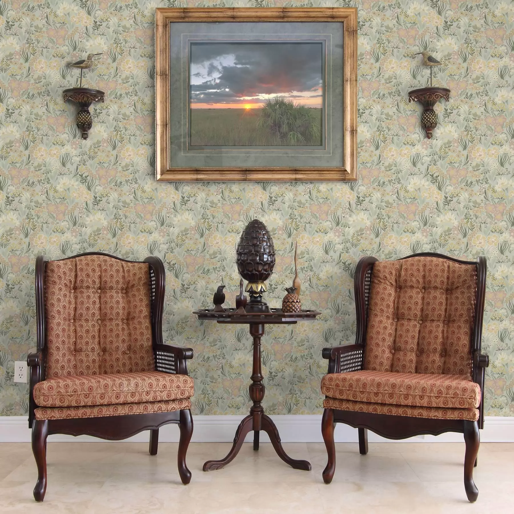 carta da parati Composizione primaverile dai colori tenui e verdi nr. a00154v2