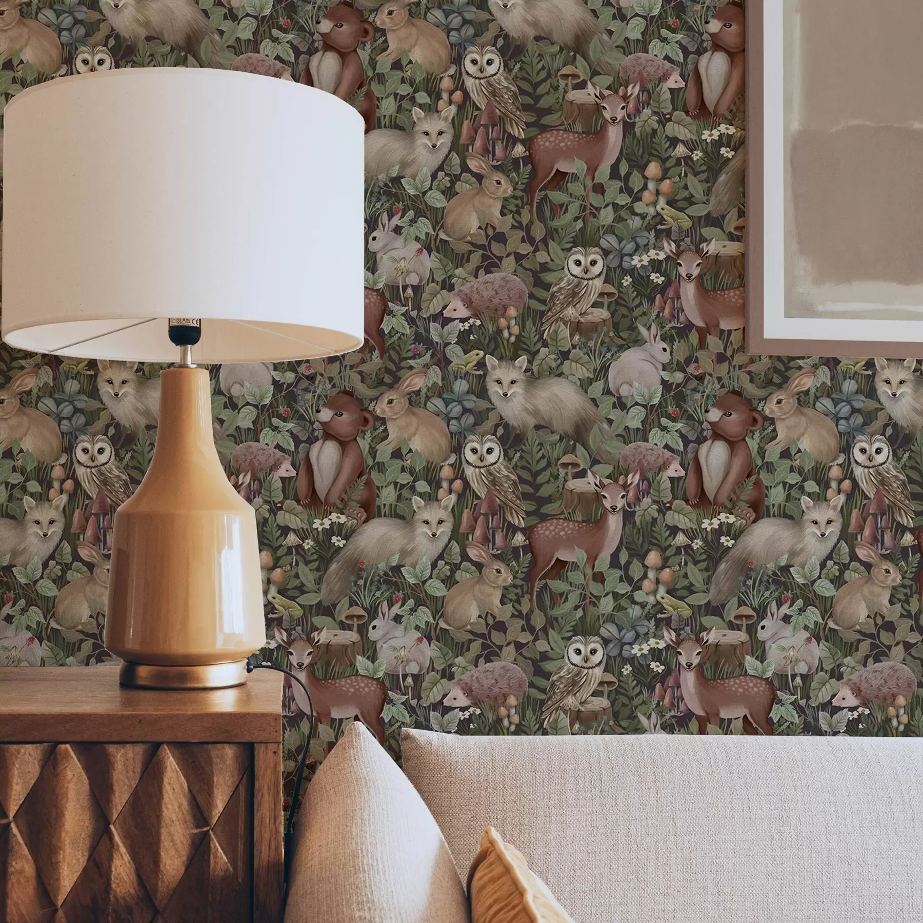 carta da parati Animali della foresta in stile fiabesco nr. a00156