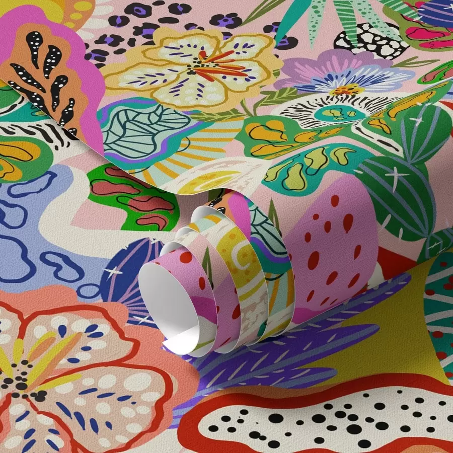 carta da parati Stampa floreale astratta in stile pop art nr. a00167