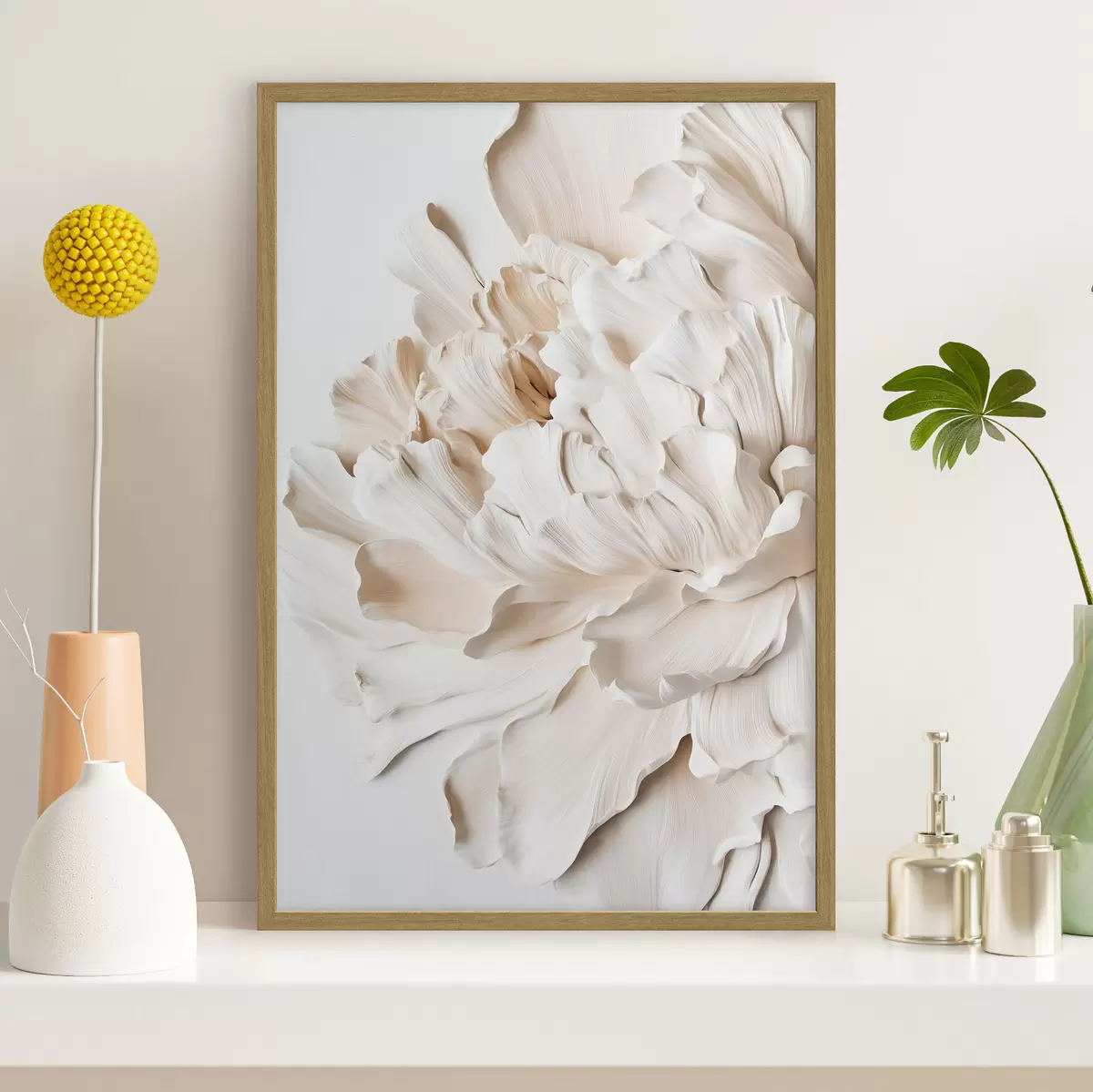 Poster Fiore grande beige f44316