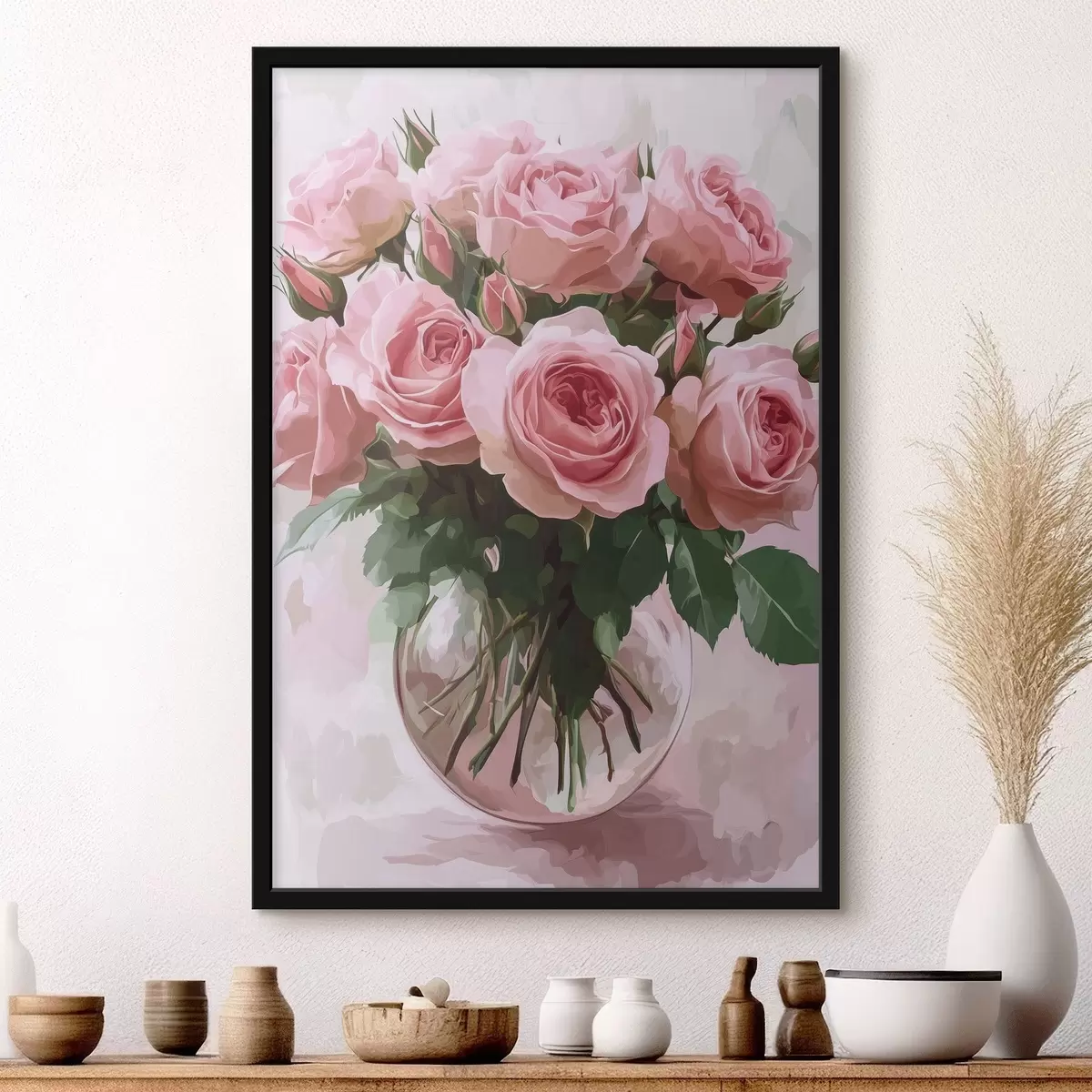 Poster Bouquet di fiori rosa f44321