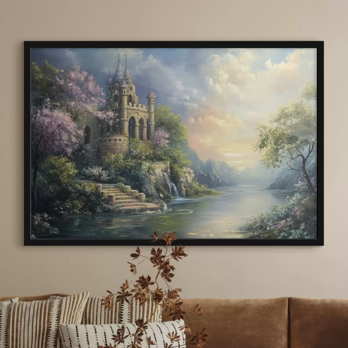 Poster Castello in riva al lago f44329